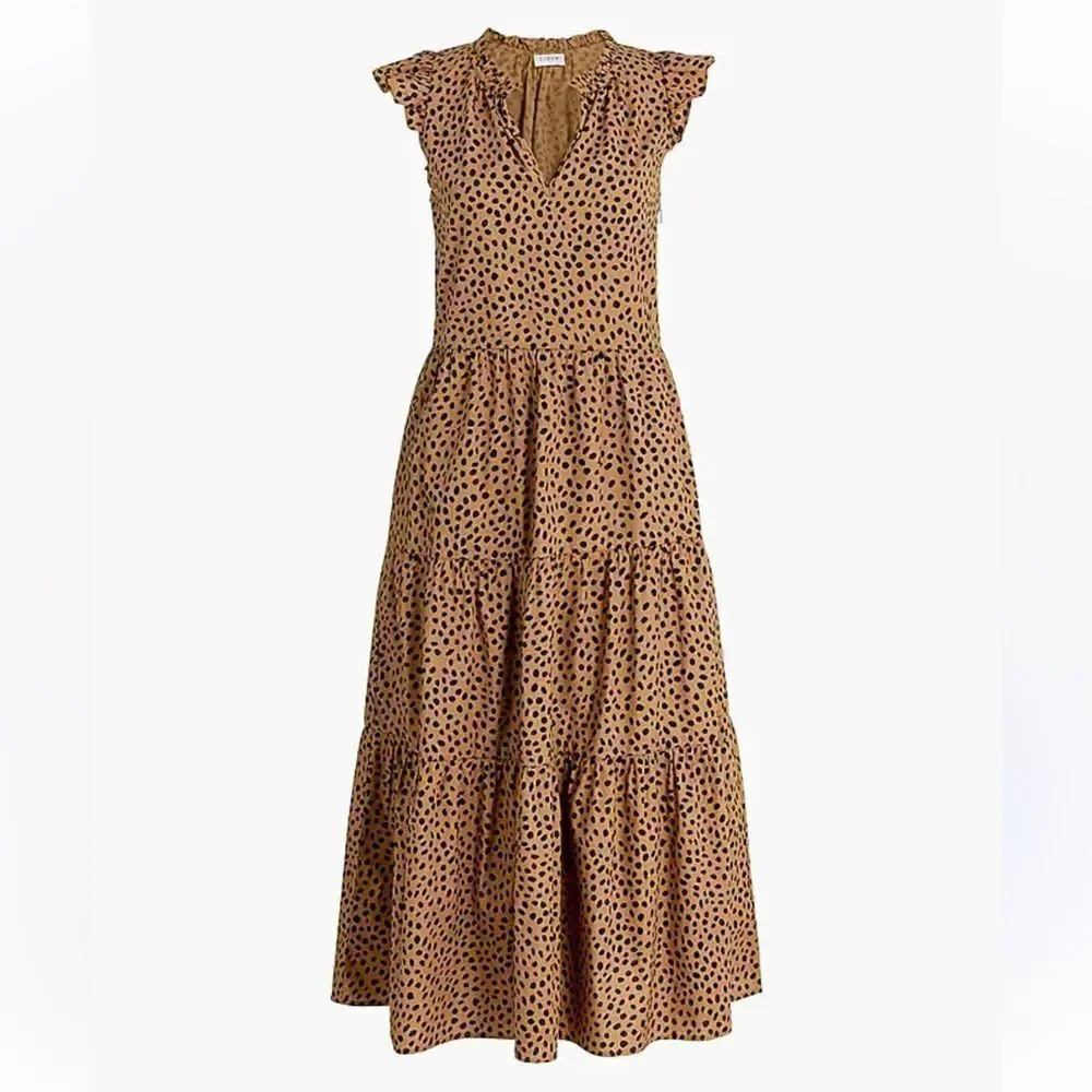J. Crew Poplin Midi Polka Dot Dress S